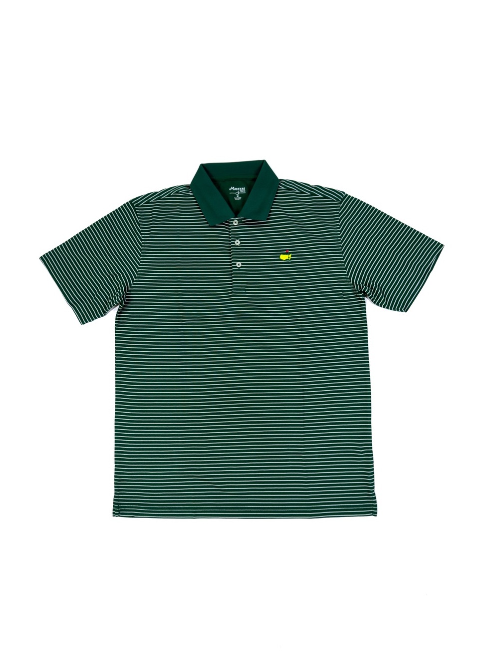 Green Striped Men's Polo Shirt - Classic Performance